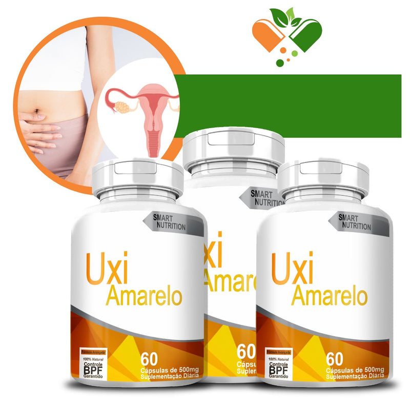 Kit com 3 Uxi Amarelo 500mg 60 Cápsulas