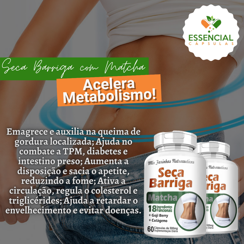 Compre 2 Leve 3  Seca Barriga Com Matcha 500mg 60 Cápsulas