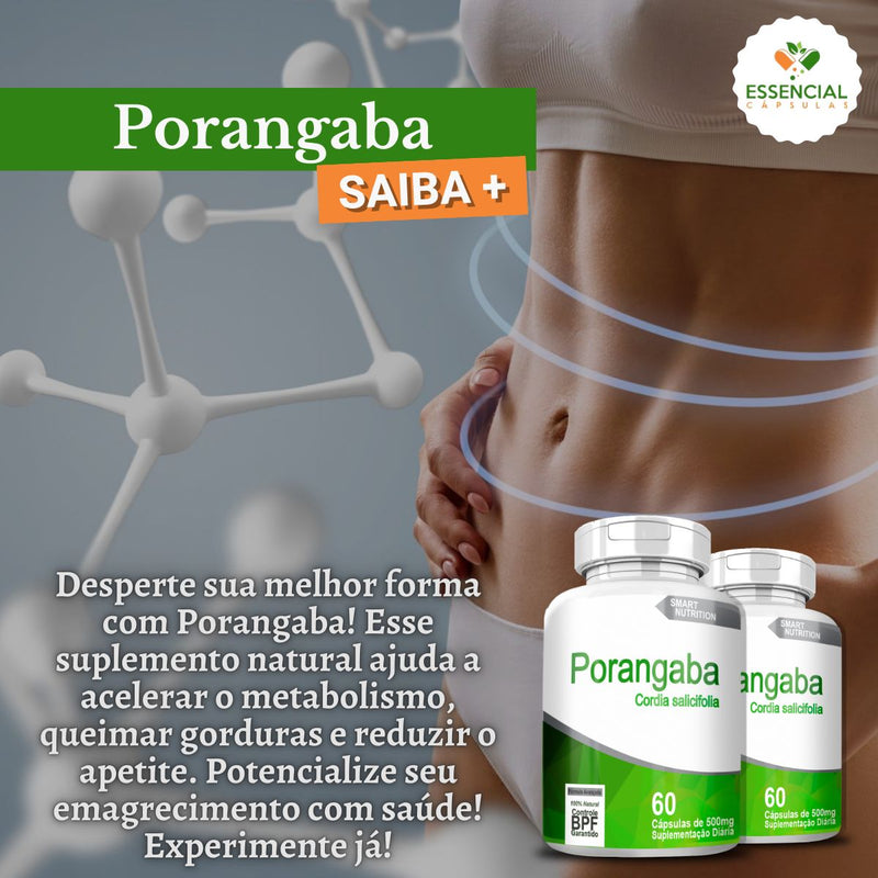 Kit com 3 Porangaba 500mg 60 Cápsulas