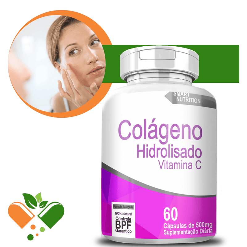 Colágeno Com Vitamina C 500mg 60 Cápsulas