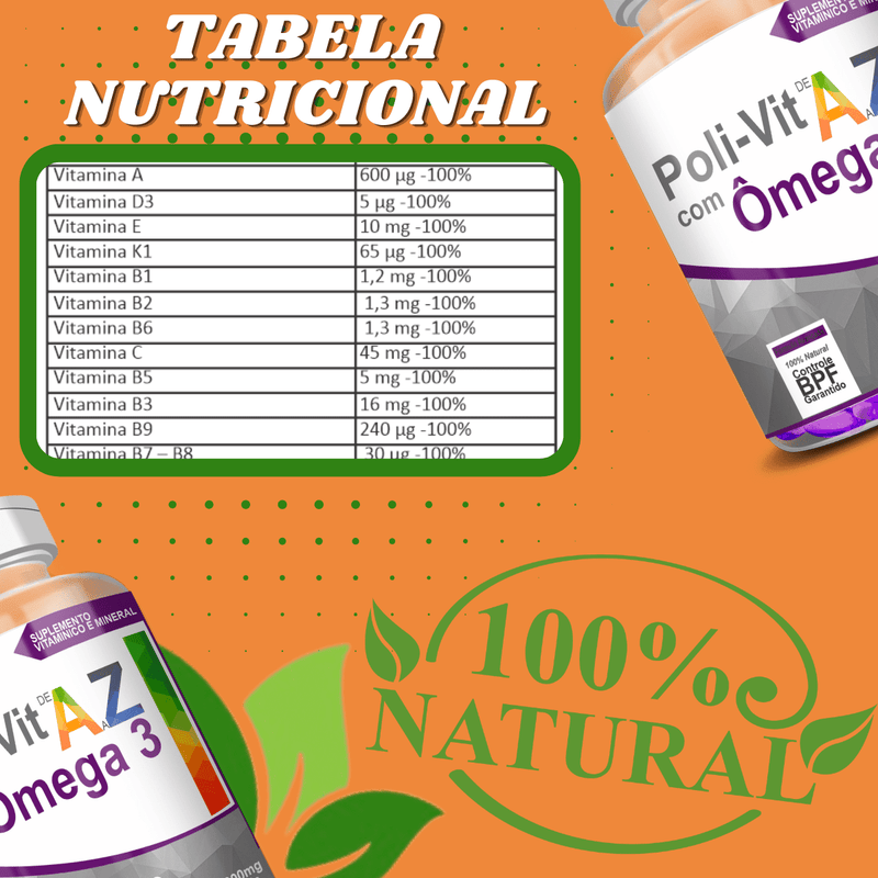 Poli-vit Az Ômega 3 1000mg 60 Cápsulas