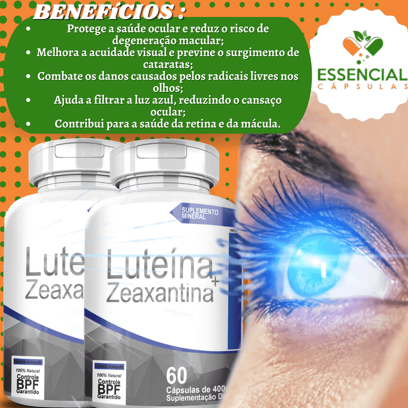 Kit com 5 Luteina E Zeaxantina 400mg 60 Cápsulas