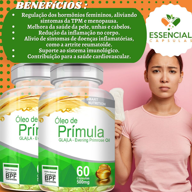 Óleo De Prímula 500mg 60 Cápsulas