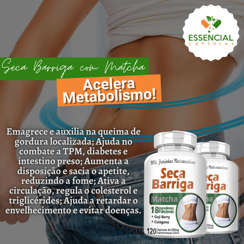Compre 2 Leve 3 Seca Barriga Com Matcha 500mg 120 Cápsulas