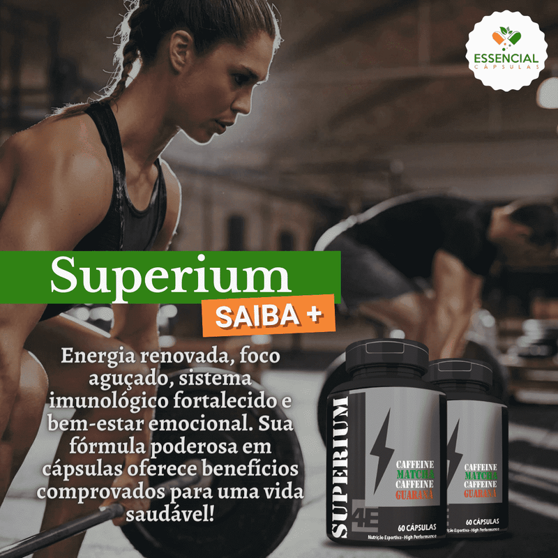 Suplemento Superium (Matcha+Guarana ) 500mg 60 Cápsulas