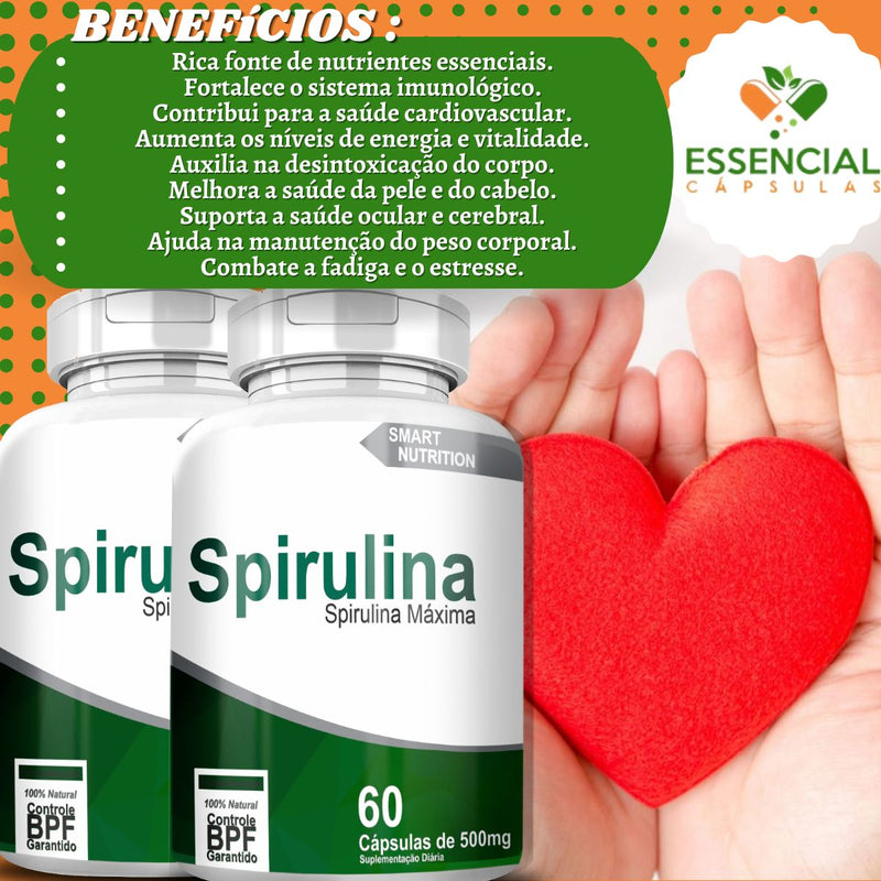 Spirulina 500mg 60 Cápsulas