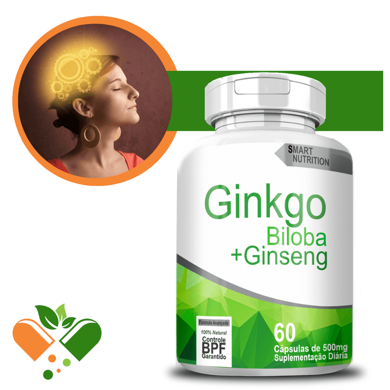 Ginkgo Biloba C/ Ginseng 500mg 60 Cápsulas