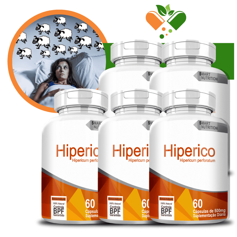 Kit com 5 Hipérico 500mg 60 Cápsulas